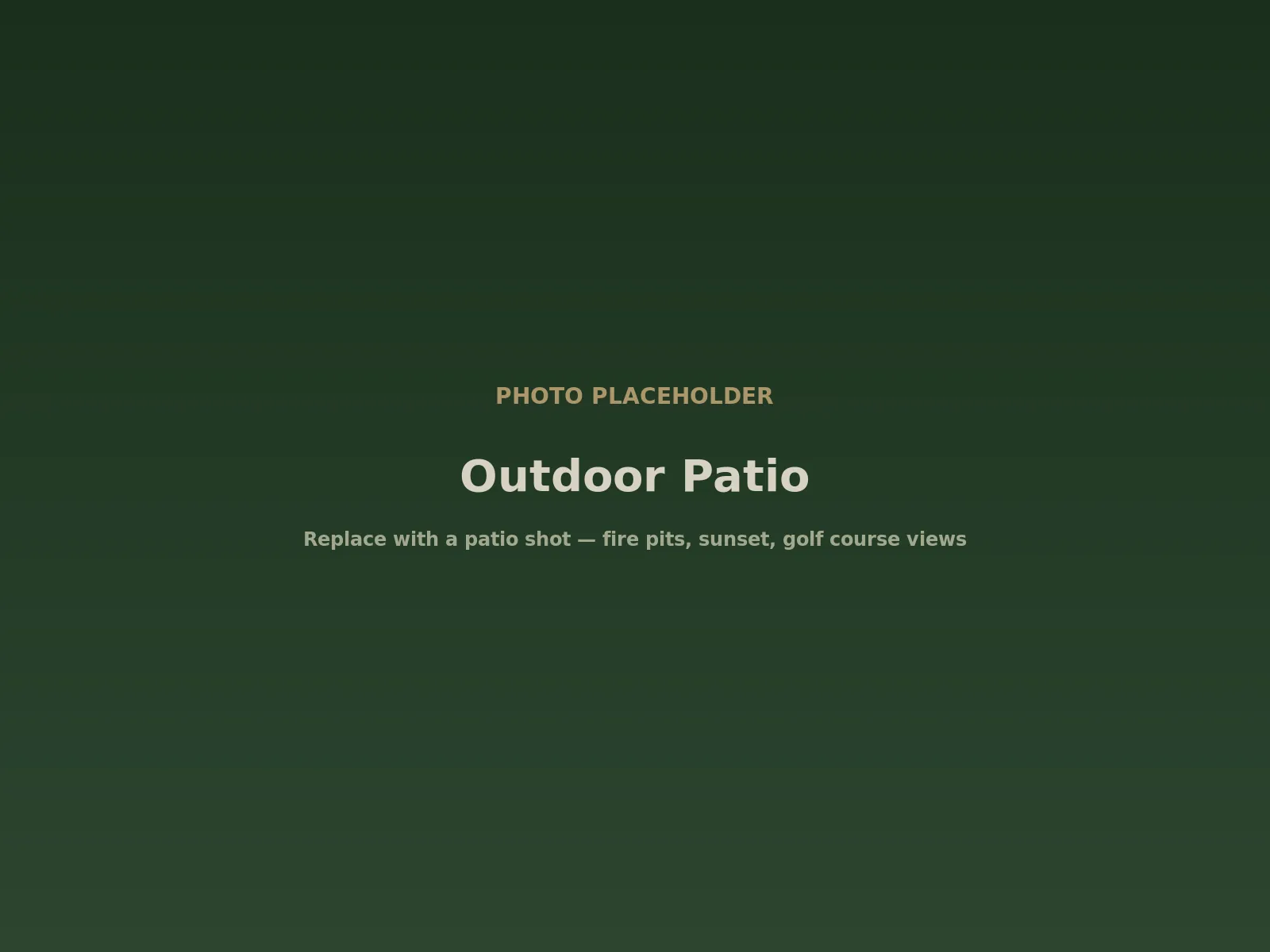 The outdoor patio at Timbers overlooking Bigwood Golf Course